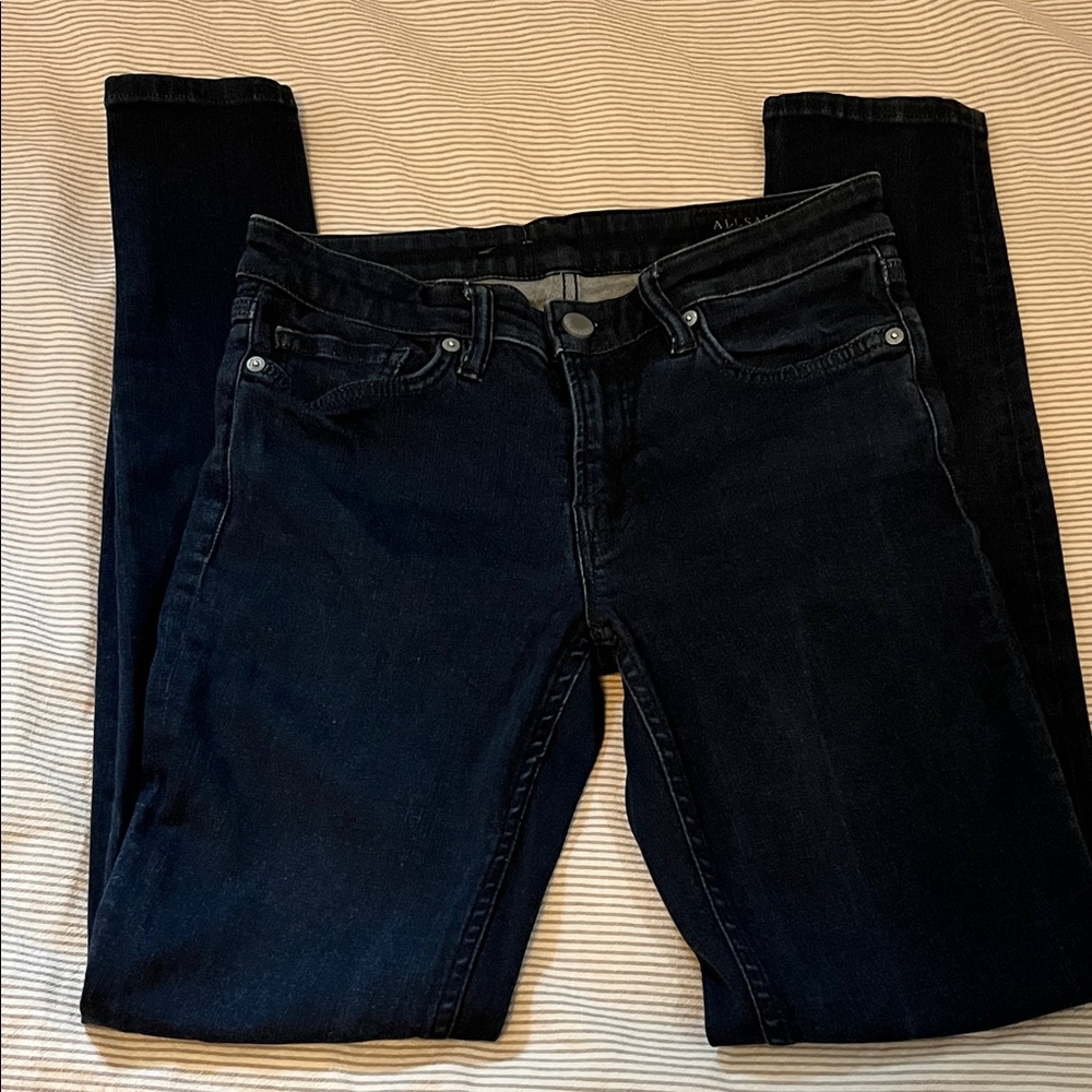 All Saints Mast Dark Wash Skinny Jeans
